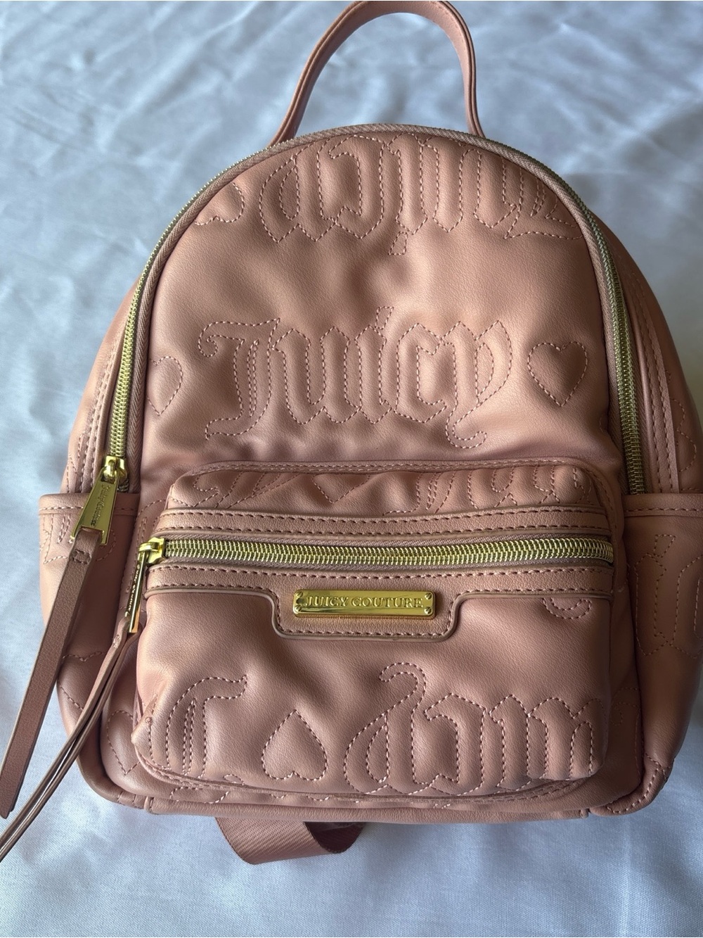 Juicy Couture Blush Quilted Logo Mini Backpack